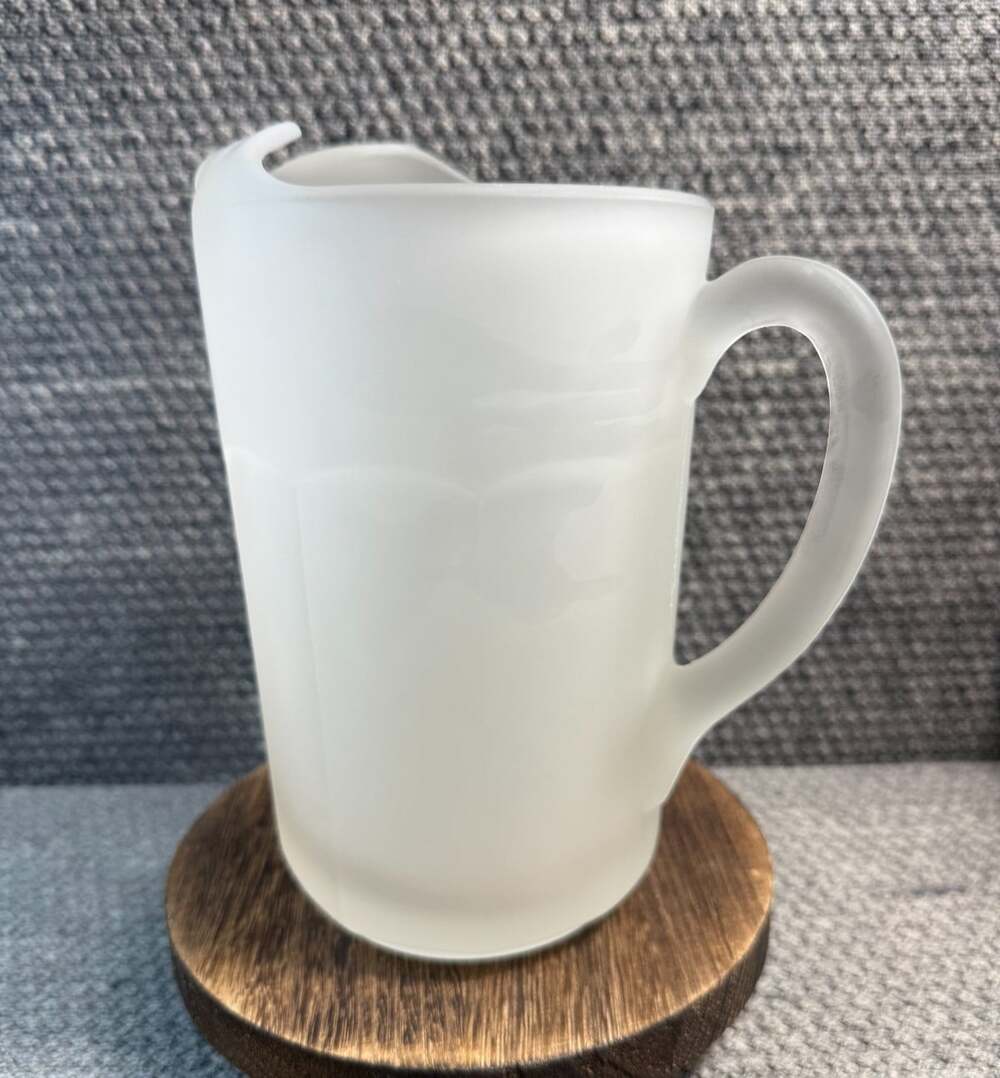 Tiara Indiana Glass Frosted Satin Paneled Patio 56 oz Pitcher 8 1/4" Tall